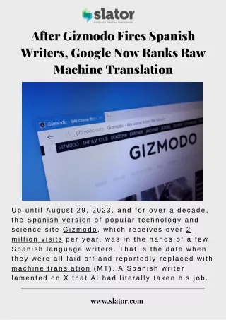 After Gizmodo Fires Spanish Writers, Google Now Ranks Raw Machine Translation