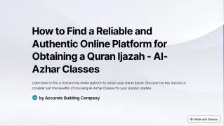 How to Find a Reliable and Authentic Online Platform for Obtaining a Quran Ijaza