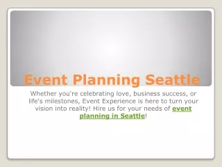 Event Planning Seattle