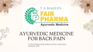 Ayurvedic Medicine For Back Pain