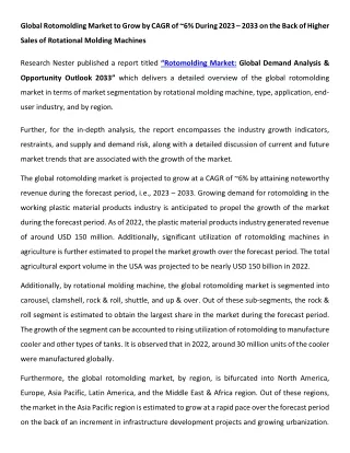 Rotomolding Market Size 2023-2033