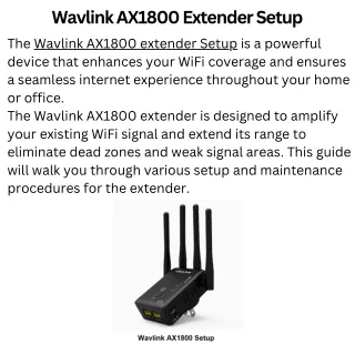 Wavlink AX1800 Extender Setup