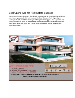 Best online ads for Real Estate