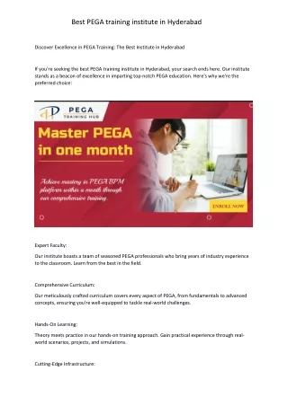 best pega training institute in hyderabad