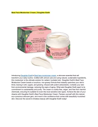 Best Face Moisturizer Cream _ Daughter Earth