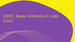 HDFC Bank Millennia Credit Card