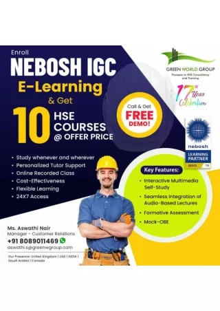 Nebosh E  Learning with 10 Intl Courses on Offer Price