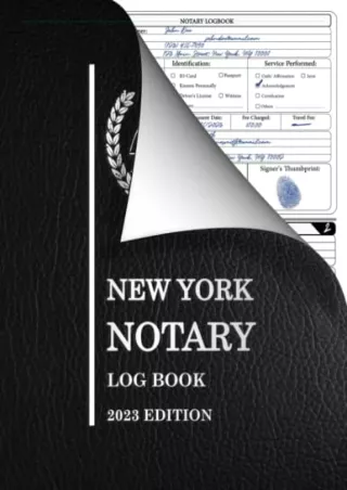 EPUB DOWNLOAD New York Notary Log Book: 2023 Journal for notary to Record 2