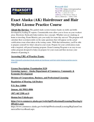Exact Alaska (AK) Hairdresser and Hair Stylist License Practice Course