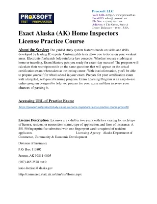 Exact Alaska (AK) Home Inspectors License Practice Course
