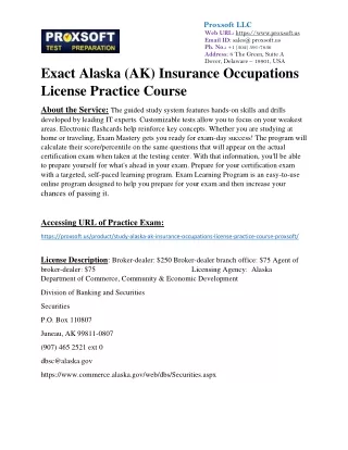 Exact Alaska (AK) Insurance Occupations License Practice Course
