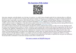 autism essay