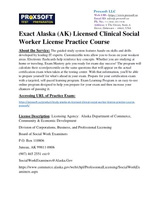Exact Alaska (AK) Licensed Clinical Social Worker License Practice Course