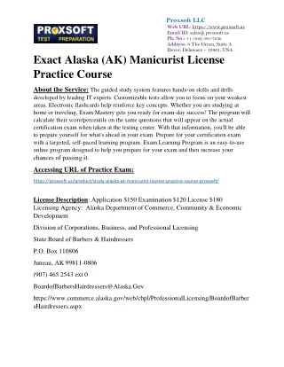 Exact Alaska (AK) Manicurist License Practice Course