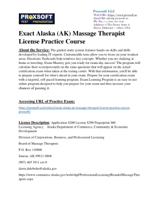 Exact Alaska (AK) Massage Therapist License Practice Course