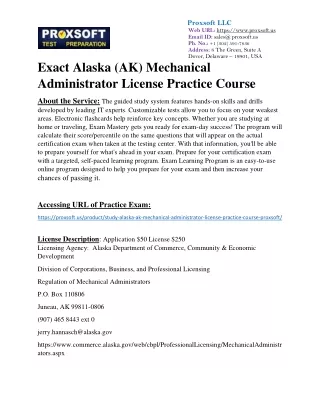 Exact Alaska (AK) Mechanical Administrator License Practice Course