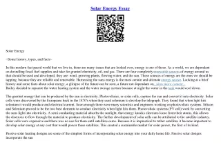 solar power essay