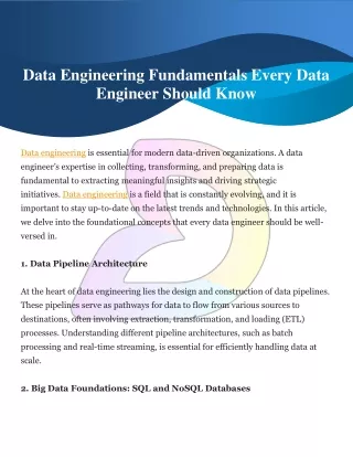 Data Engineering Fundamentals Every Data Engineer Should Know