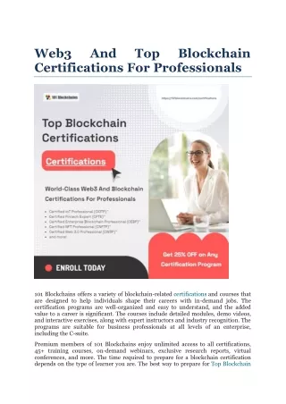 Web3 And Top Blockchain Certifications For Professionals