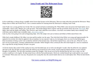 essay on anne frank