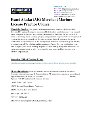 Exact Alaska (AK) Merchant Mariner License Practice Course