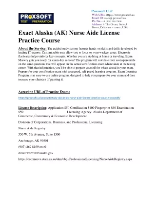 Exact Alaska (AK) Nurse Aide License Practice Course