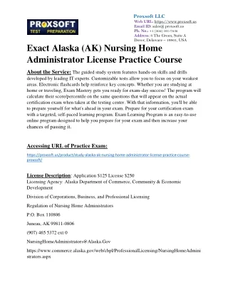 Exact Alaska (AK) Nursing Home Administrator License Practice Course