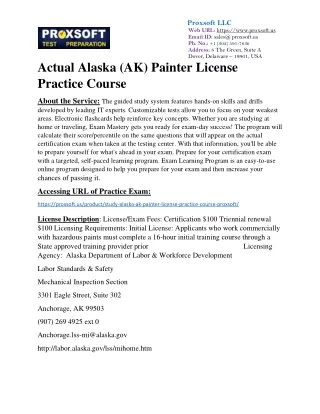 Actual Alaska (AK) Painter License Practice Course