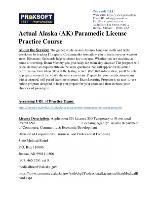 Actual Alaska (AK) Paramedic License Practice Course