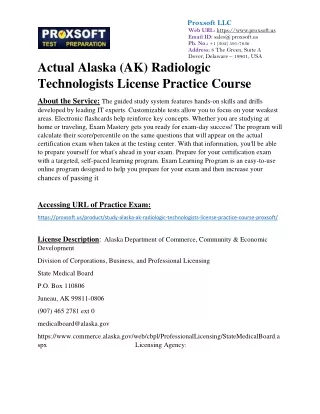 Actual Alaska (AK) Radiologic Technologists License Practice Course