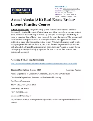 Actual Alaska (AK) Real Estate Broker License Practice Course