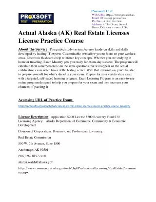 Actual Alaska (AK) Real Estate Licenses License Practice Course