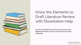 Know the Elements to Draft Literature Review with Dissertation Help