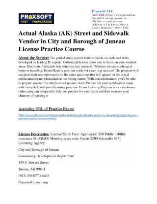 Actual Alaska (AK) Street and Sidewalk Vendor in City and Borough of Juneau Lice