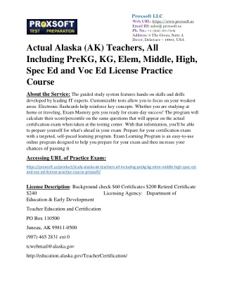 Actual Alaska (AK) Teachers, All Including PreKG, KG, Elem, Middle, High, Spec E