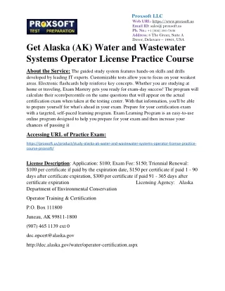 Get Alaska (AK) Water and Wastewater Systems Operator License Practice Course