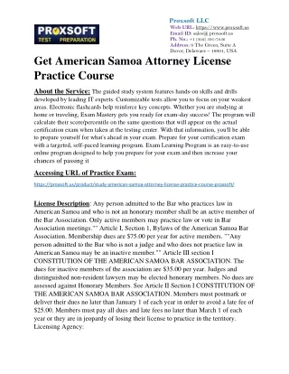 Get American Samoa Attorney License Practice Course