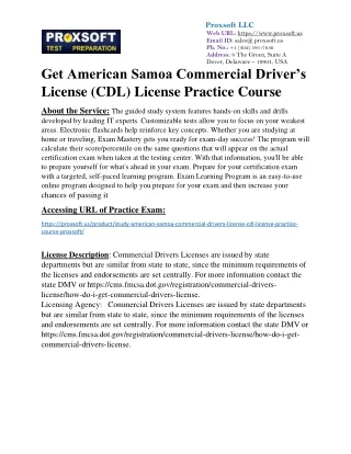 Get American Samoa Commercial Drivers License (CDL) License Practice Course