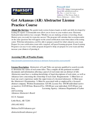 Get Arkansas (AR) Abstractor License Practice Course