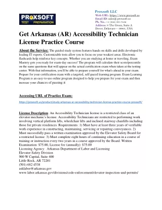 Get Arkansas (AR) Accessibility Technician License Practice Course