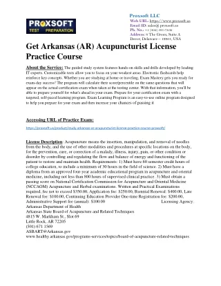 Get Arkansas (AR) Acupuncturist License Practice Course