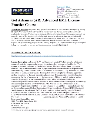 Get Arkansas (AR) Advanced EMT License Practice Course