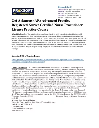 Get Arkansas (AR) Advanced Practice Registered Nurse: Certified Nurse Practition