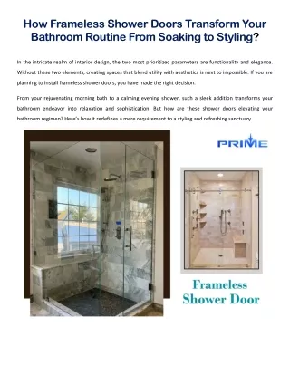 How Frameless Shower Doors Transform Your Bathroom Routine From Soaking to Styling
