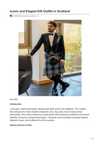 Iconic and Elegant Kilt Outfits in Scotland