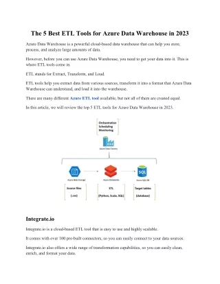 The 5 Best ETL Tools for Azure Data Warehouse in 2023