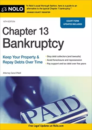 Read Book Chapter 13 Bankruptcy: Keep Your Property & Repay Debts Over Time