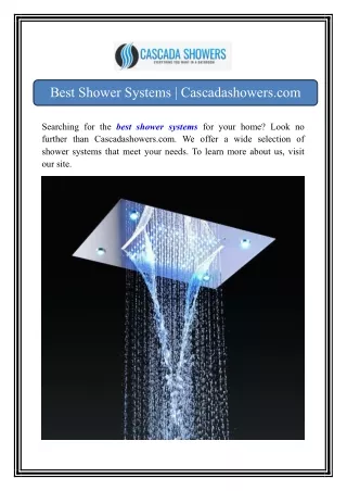 Best Shower Systems Cascadashowers
