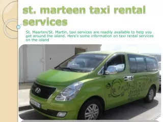 st. marteen taxi rental services