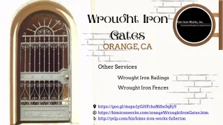 Wrought Iron Gates Supplier in Orange, CA